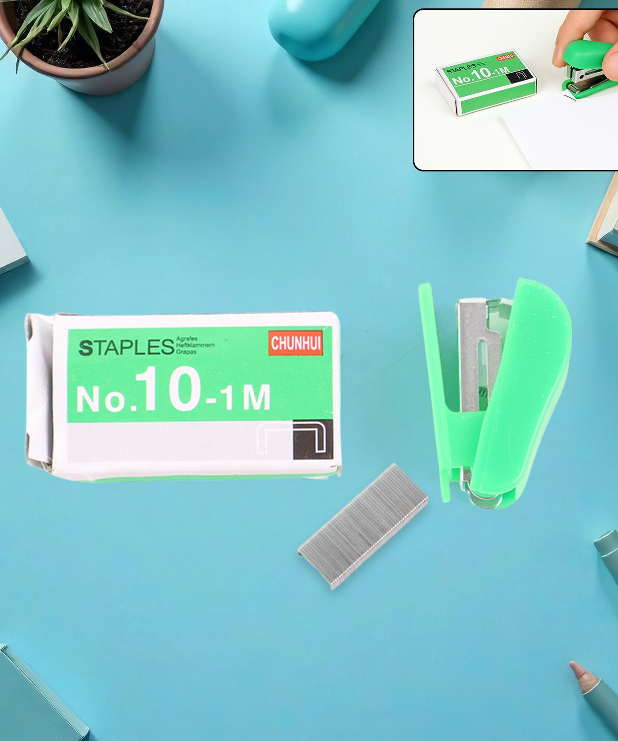 Portable Mini Stapler with Bonus Staples Strip