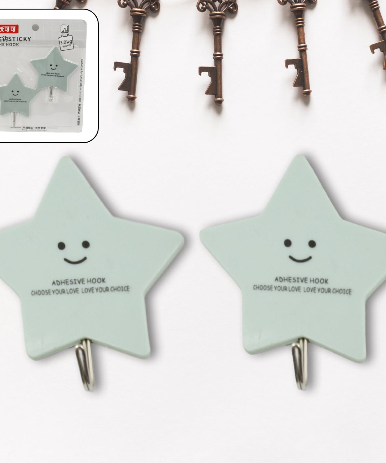 Multipurpose Strong Self-Adhesive Hooks – Heavy Plastic Wall Hooks for Home, Kitchen & Office Use