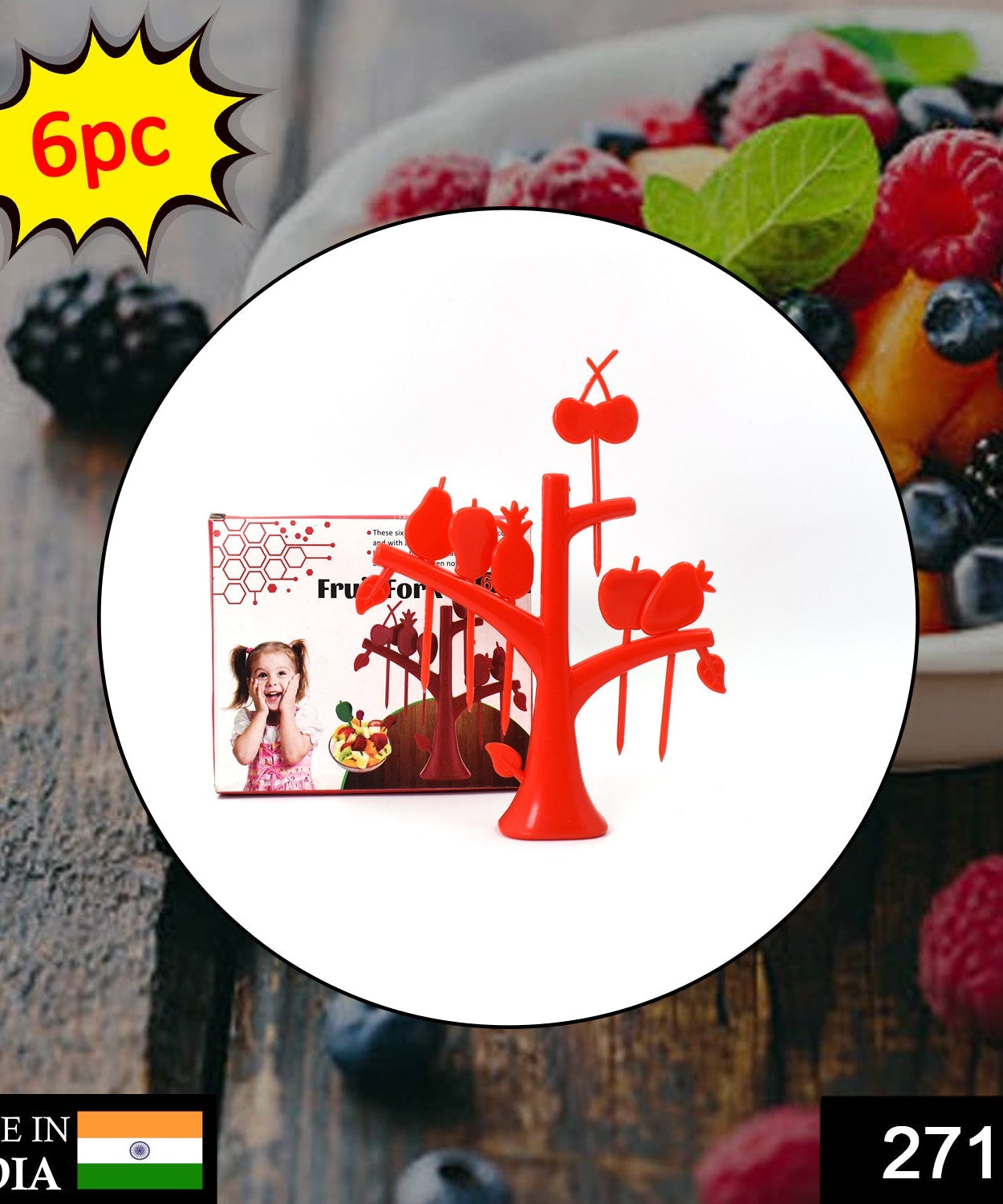 Fruit forks with pointed ends for convenient pickup