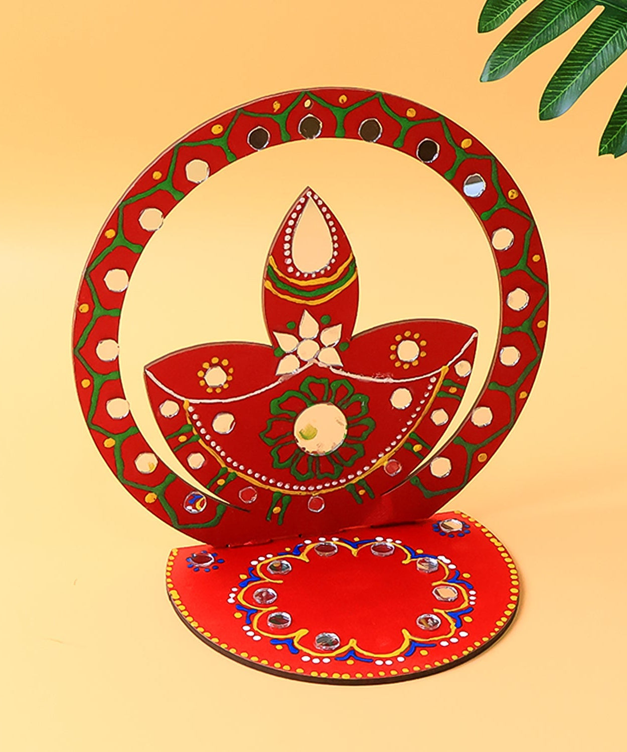 Traditional Wooden Handcrafted Diya Holder