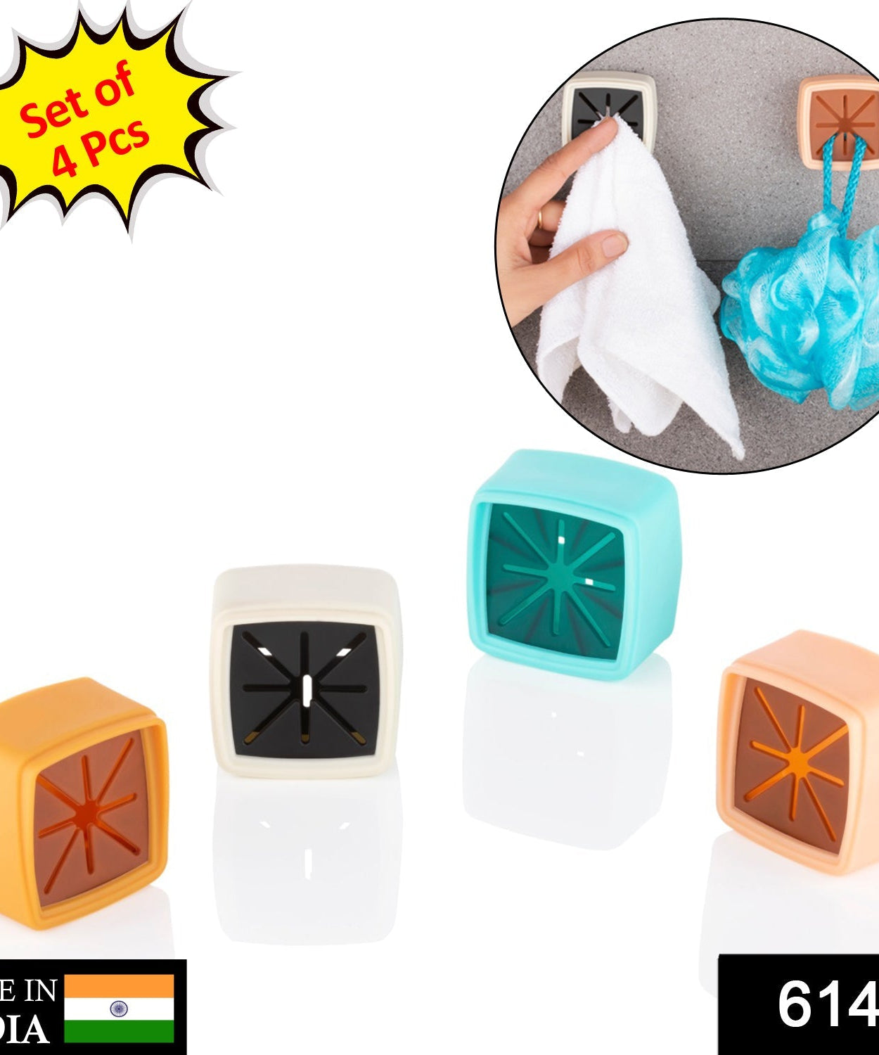 Towel holder set for convenient bathroom organization