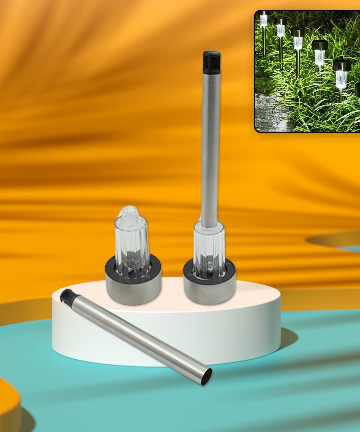 Solar LED Spike Lights for Garden & Pathway Decor (2 Pc Set)