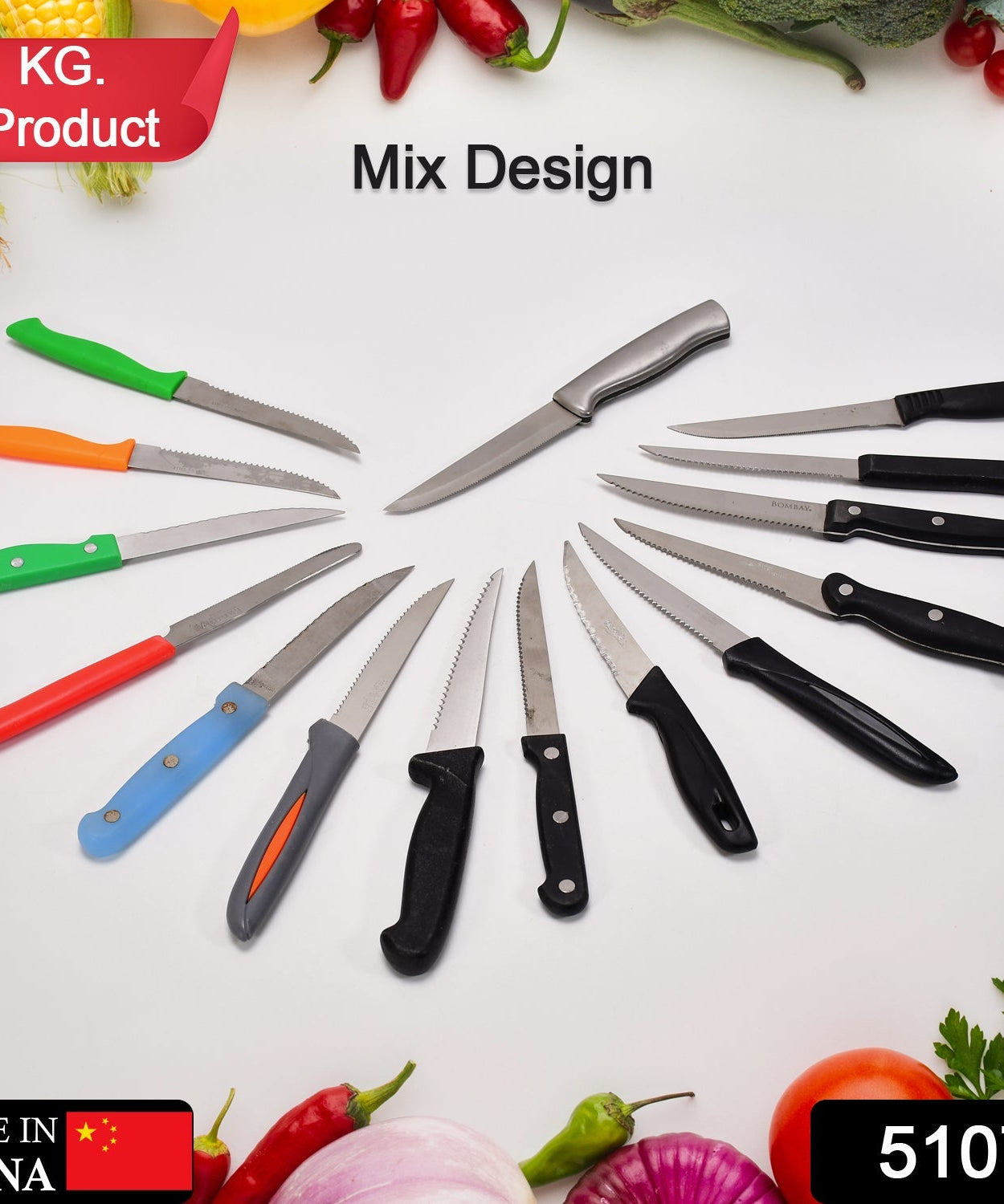 Assorted kitchen knives, 1 kg set for various uses