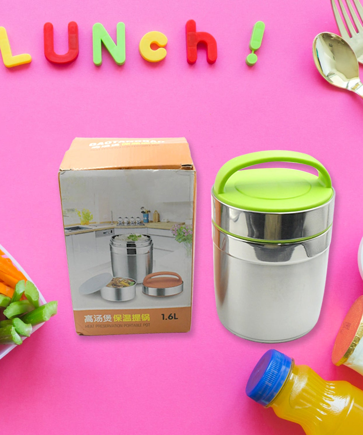 Leak-proof container with secure lid for thermal food storage