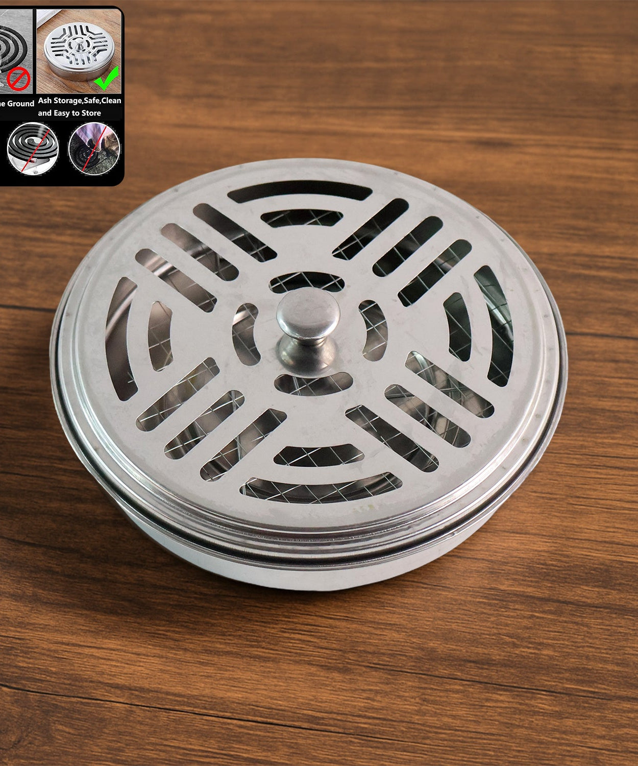 Decorative Mosquito Coil Holder Mosquito Coil Container, Incense Holder Safe Burning Coil Tray for Home Patio Pool Side Outdoor, Metal Tray