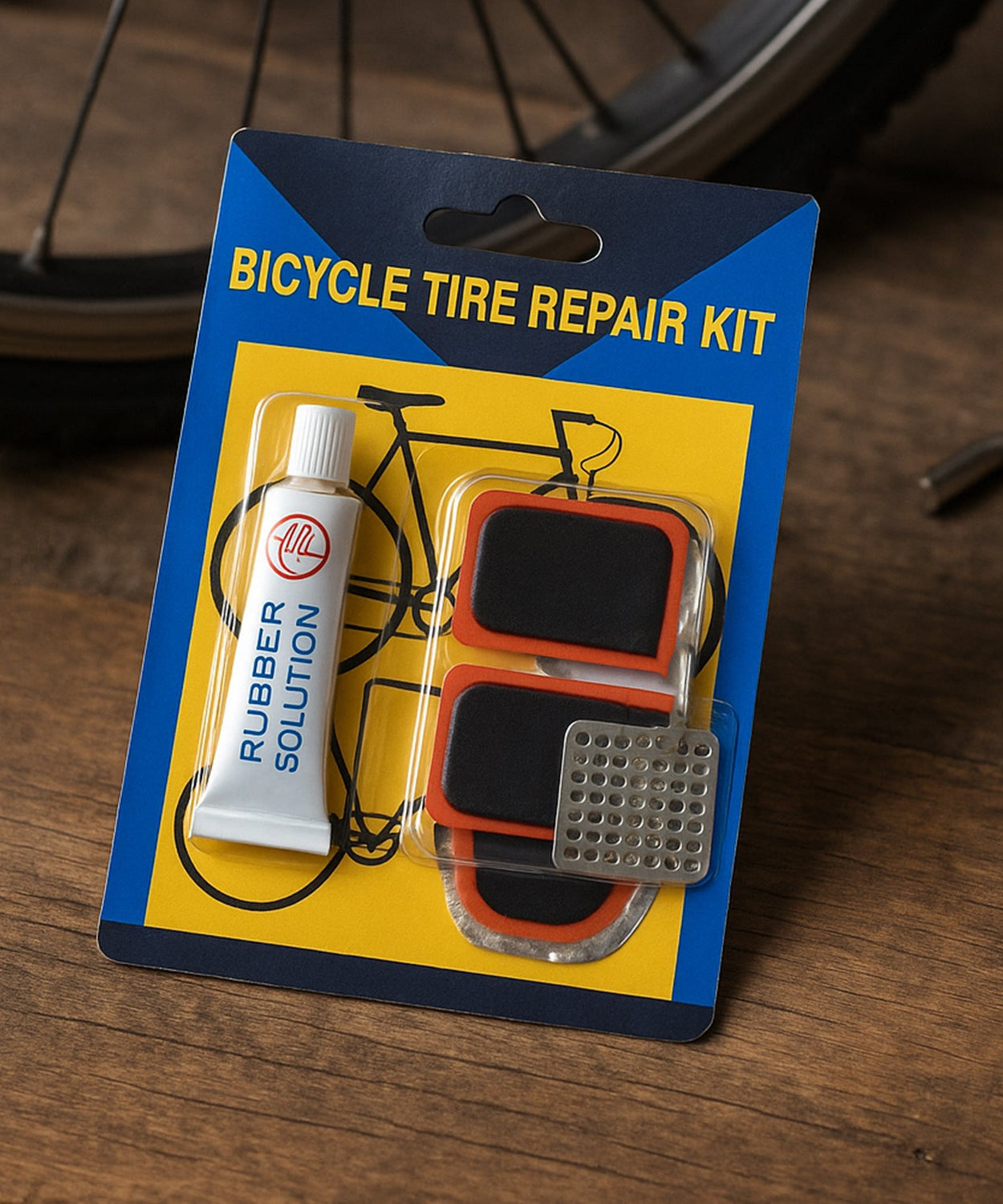 Bicycle Tire Repair Kit Puncture Repair Set with Adhesive Portable Tools (Mix Design / 1 Set)