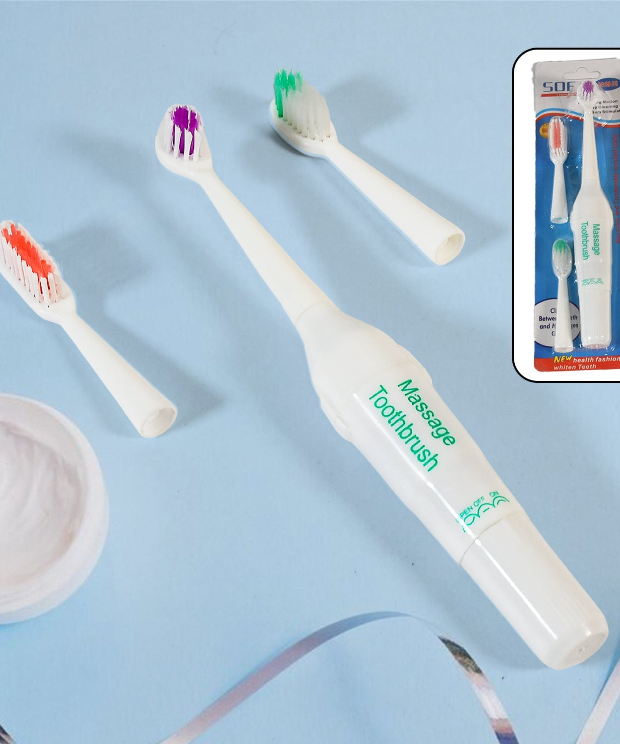 Electric Toothbrush for Adults & Teens – Deep Cleansing, Battery Operated (Battery Not included)