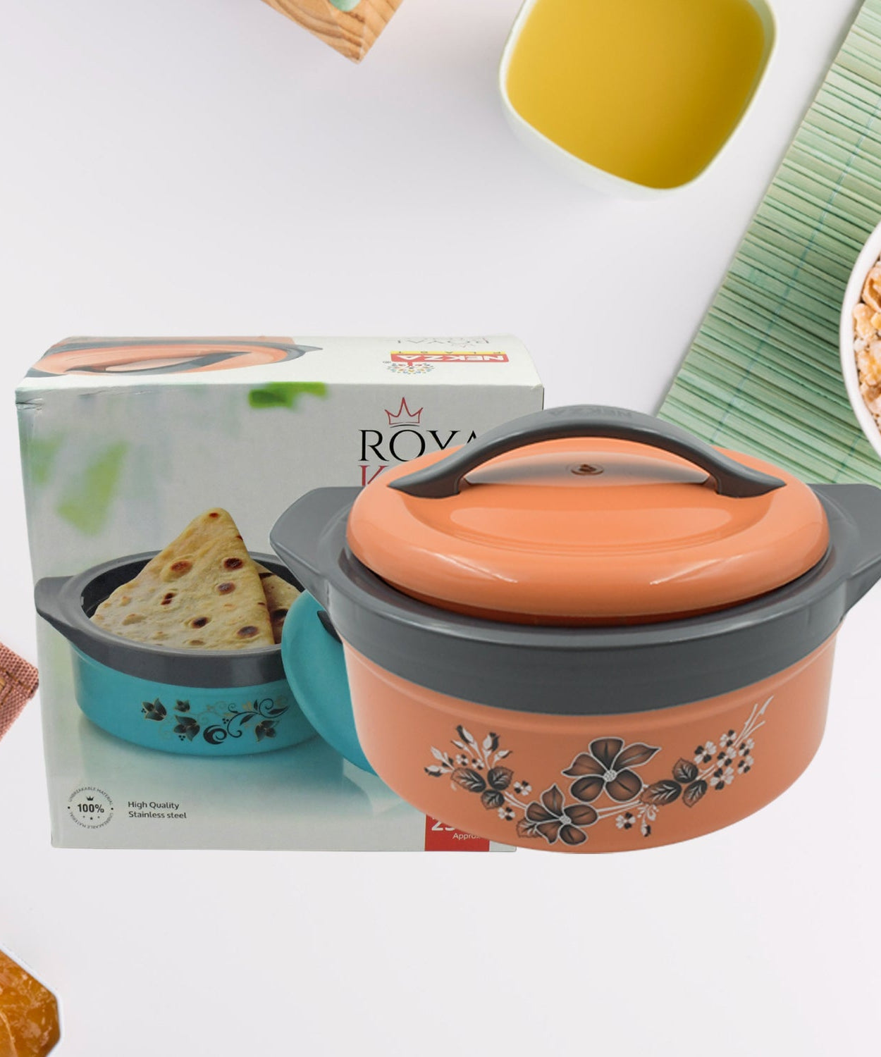 Insulated casserole box for roti or chapati