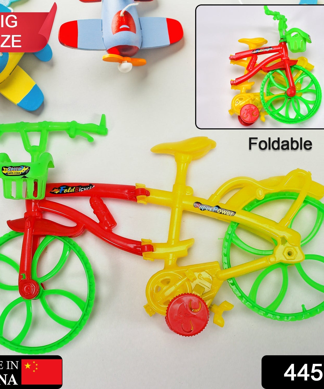 Red foldable kids bicycle toy