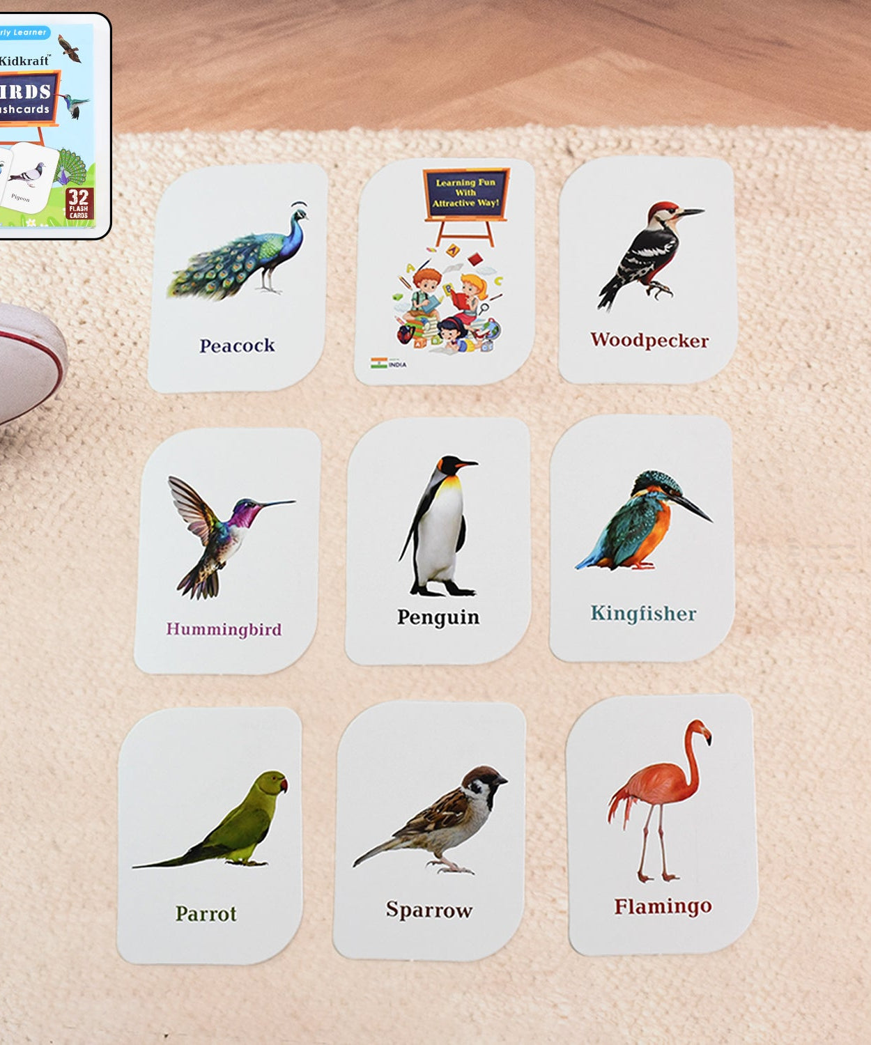 KidKraft Early Learner Educational Flashcards – 32 Birds