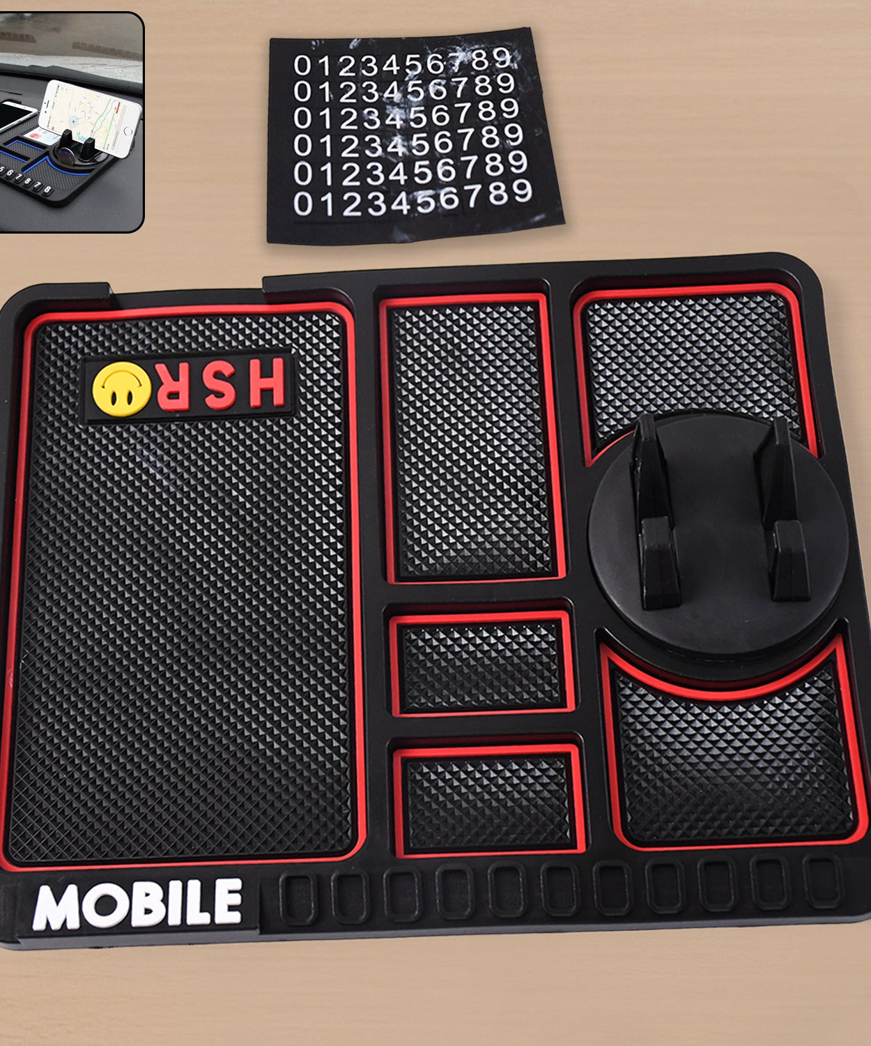 Car Dashboard Mat & Mobile Phone Holder Mount