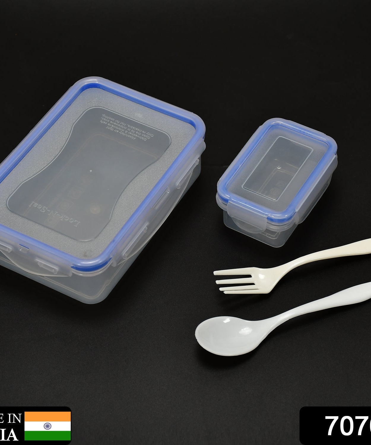 Food-grade lunch box with side locks and small container