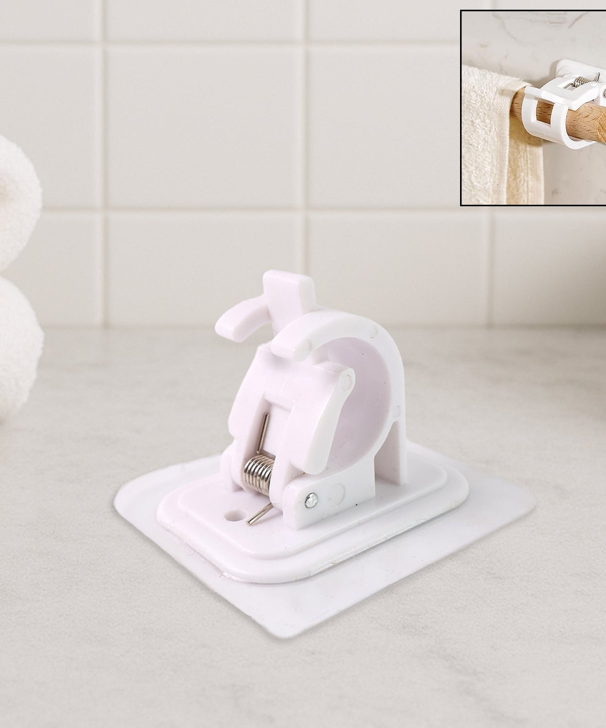 Curtain Rod Holder, Self Adhesive Hooks (2 Pcs Set)