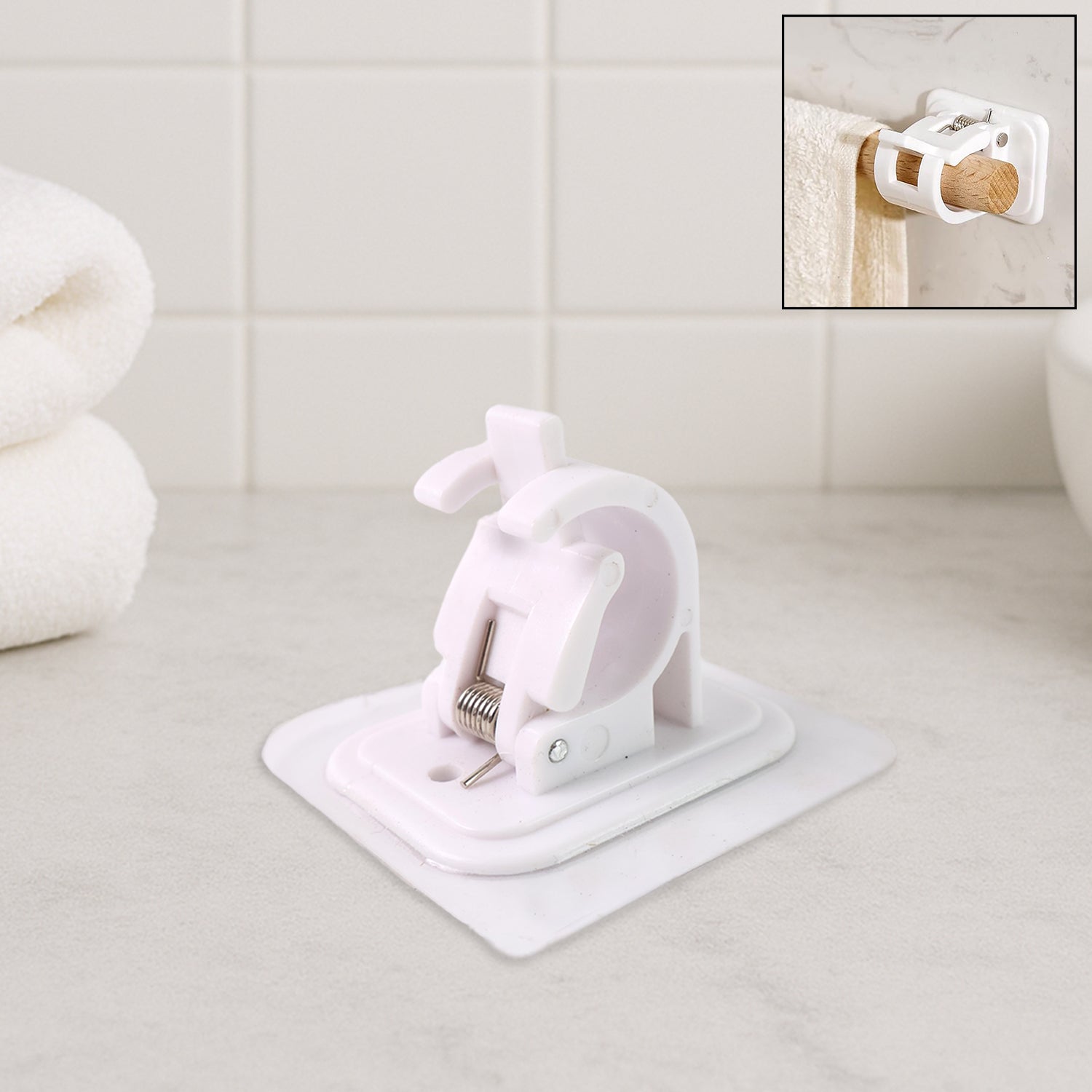 Curtain Rod Holder, Self Adhesive Hooks (2 Pcs Set)