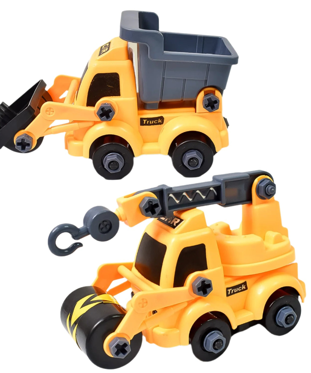 Engineering Vehicles Nut Assembly Toy – DIY Vehicle Model Set for Kids, Simulation Car Construction Toy (2 Pc Set)