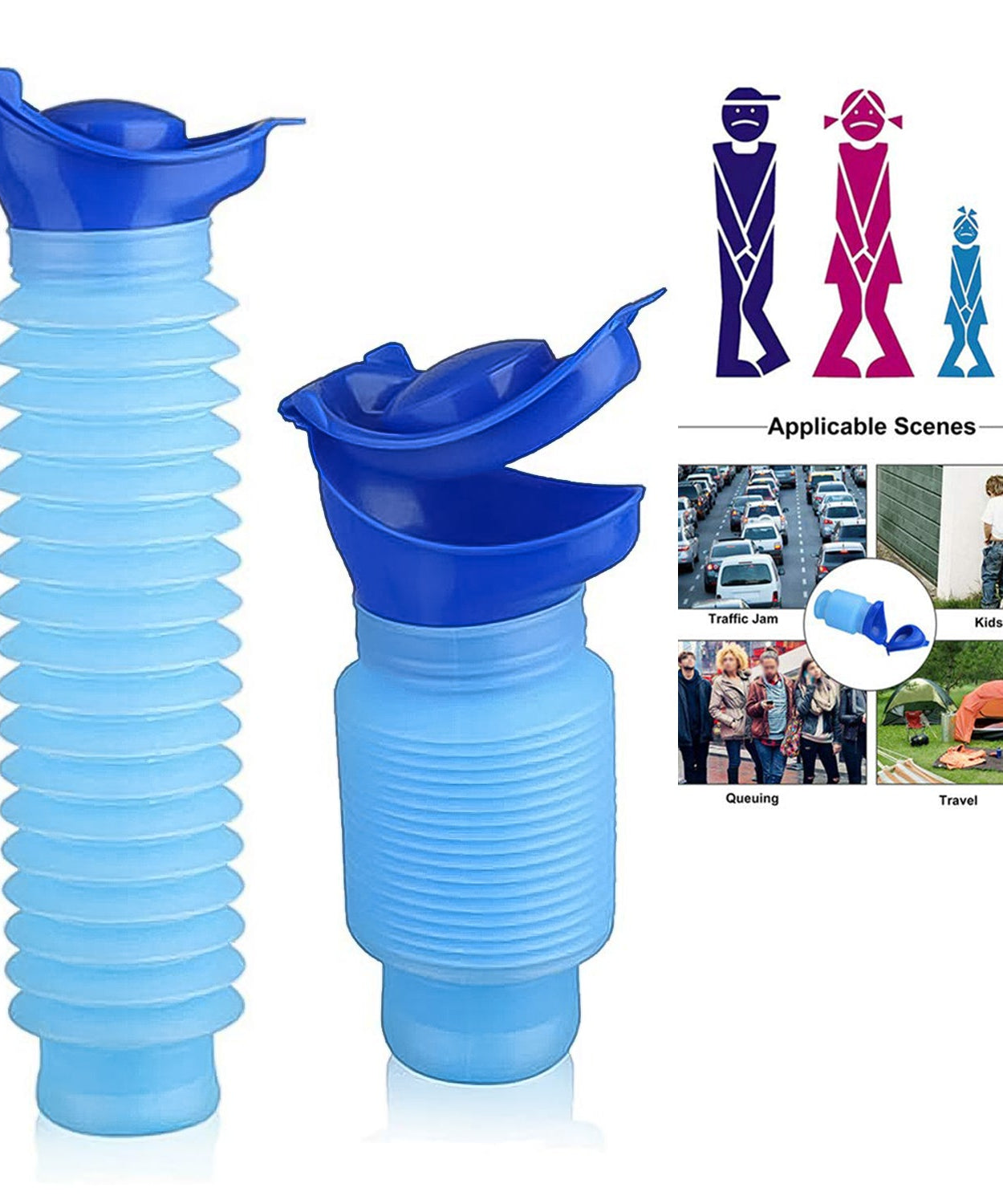 Urinal Foldable Portable Wee Bottle (750 ML / 1 Pc)