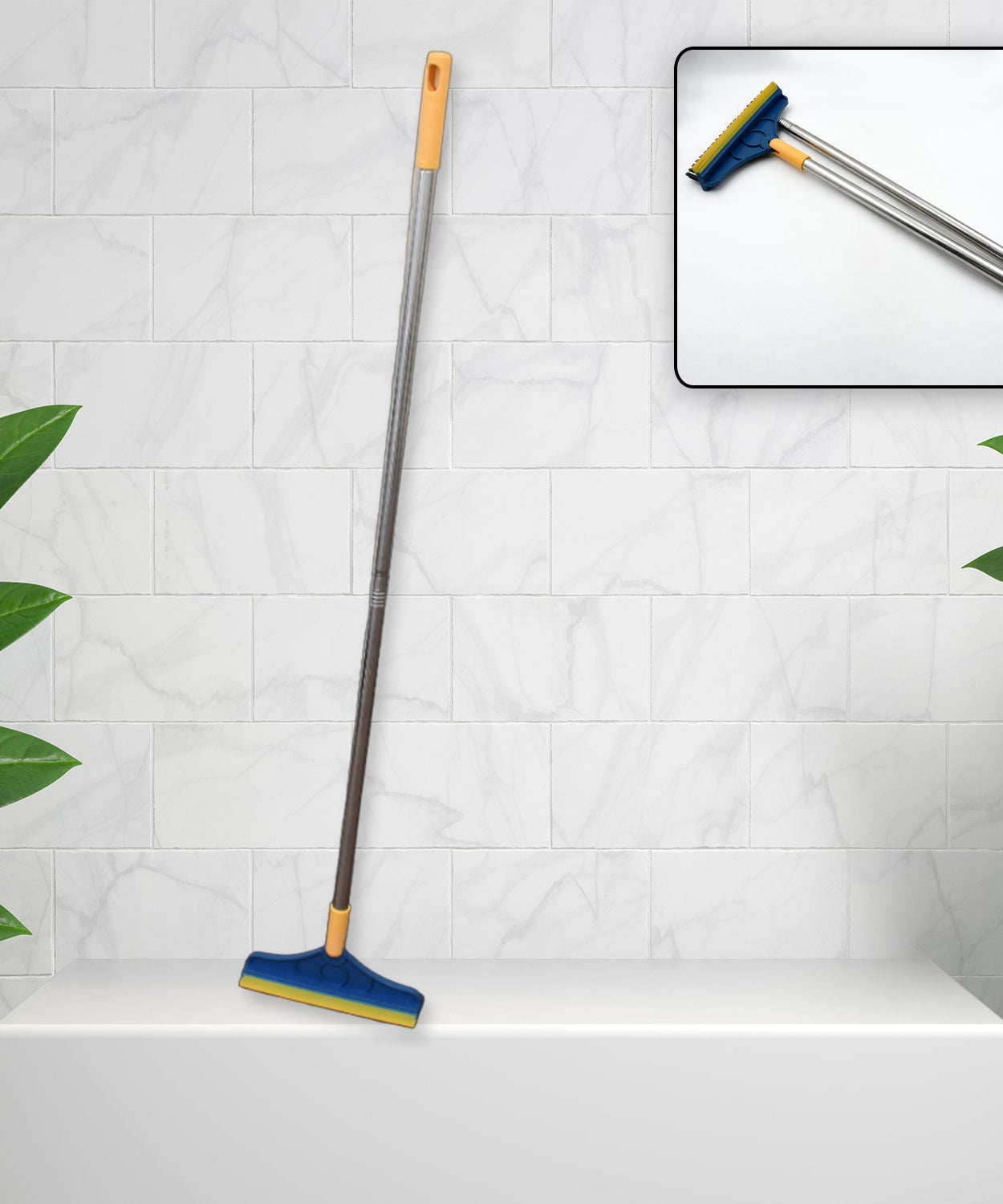 120-degree rotating cleaning brush with wiper for floors