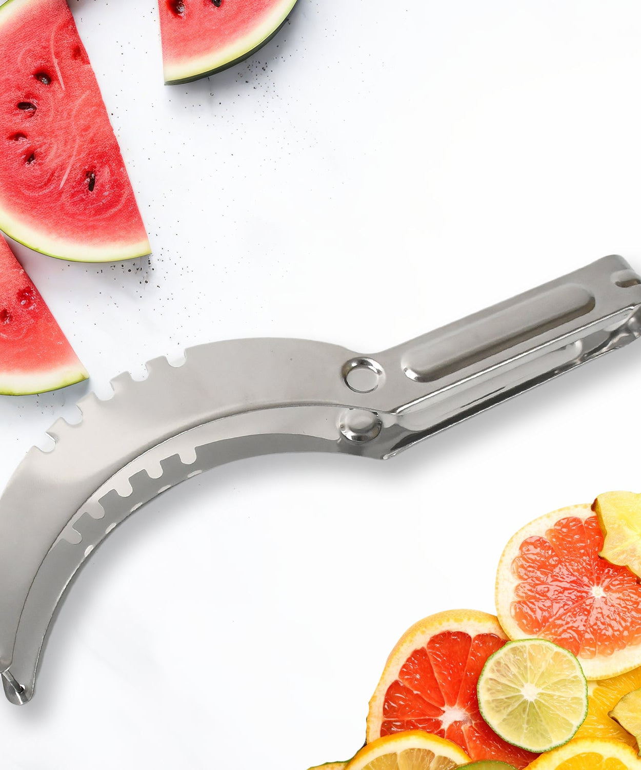 3in1 Stainless Steel Watermelon Cantaloupe Slicer Knife, Corer Fruit, Vegetable Tools Kitchen (1 Pc)