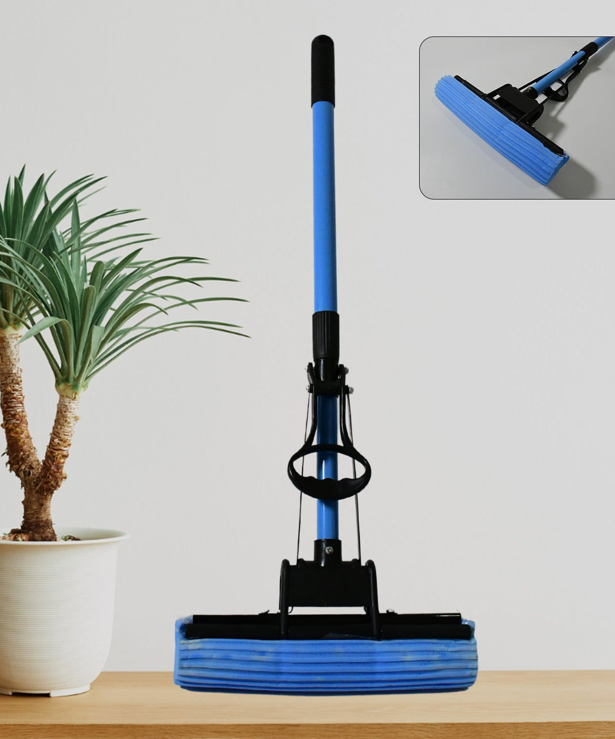 Floor Cleaning Squeeze Mop with Adjustable Telescopic Handle Squeegee Absorber Sponge Cleaner Pocha for Home Kitchen Bathroom (1 Pc)