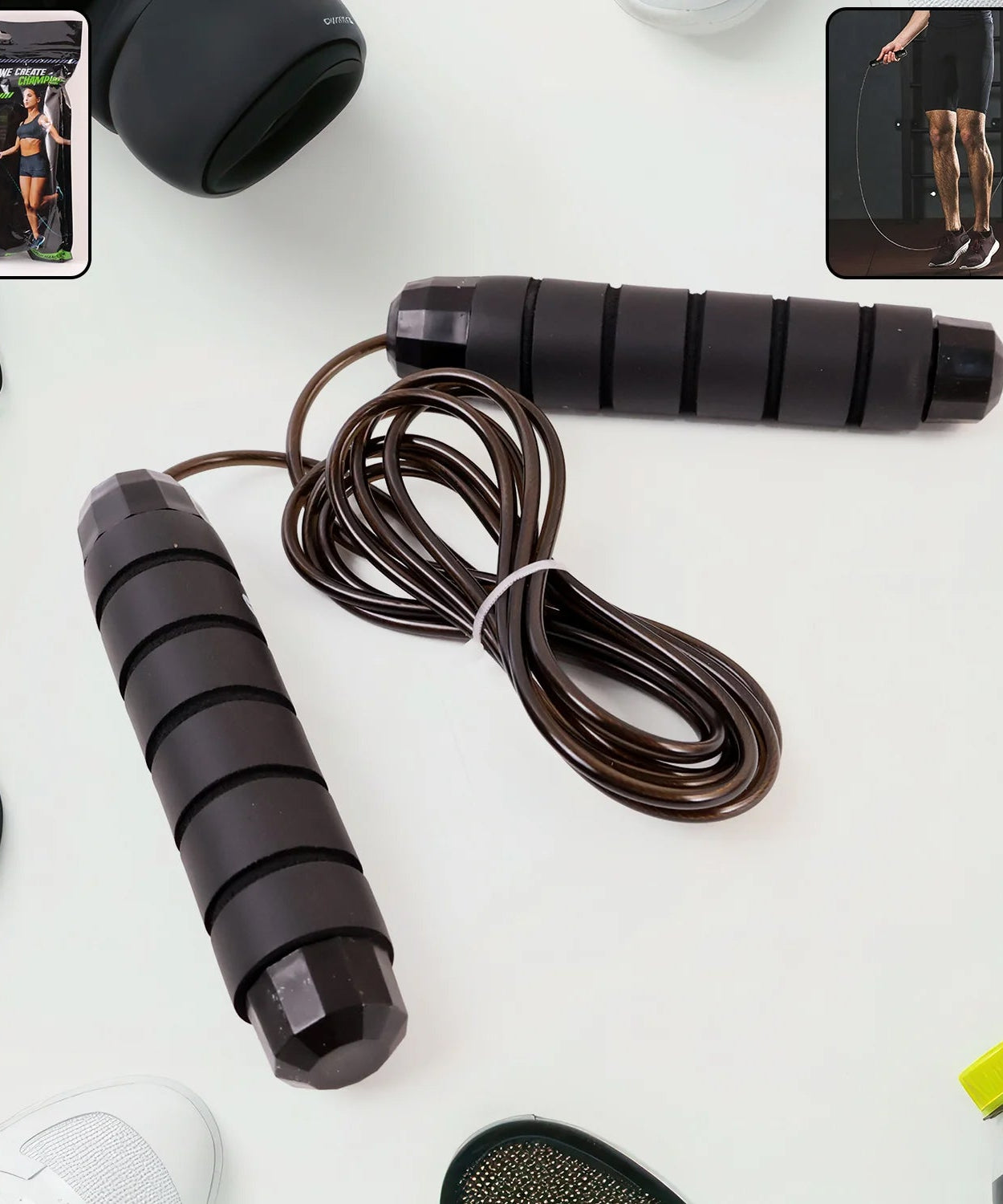 High-Speed Skipping Rope with Foam Padded Handles (1 Pc)