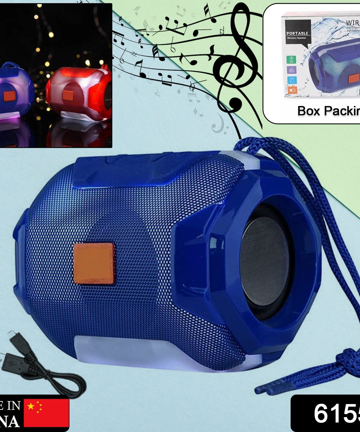 Portable Bluetooth speaker, side view