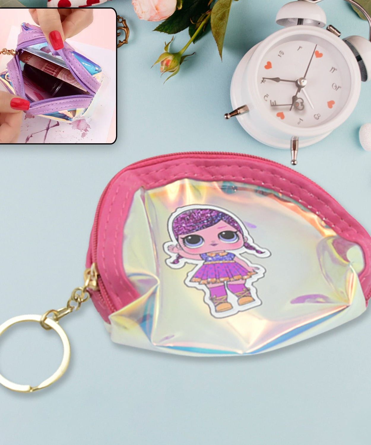Cute cartoon handbag for baby girls.