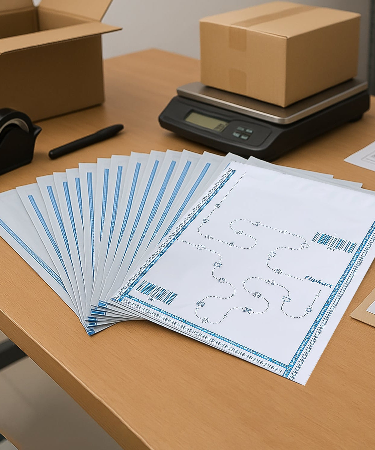 Flipkart Branded Security Courier Bags Big Size, 100 Pcs Set