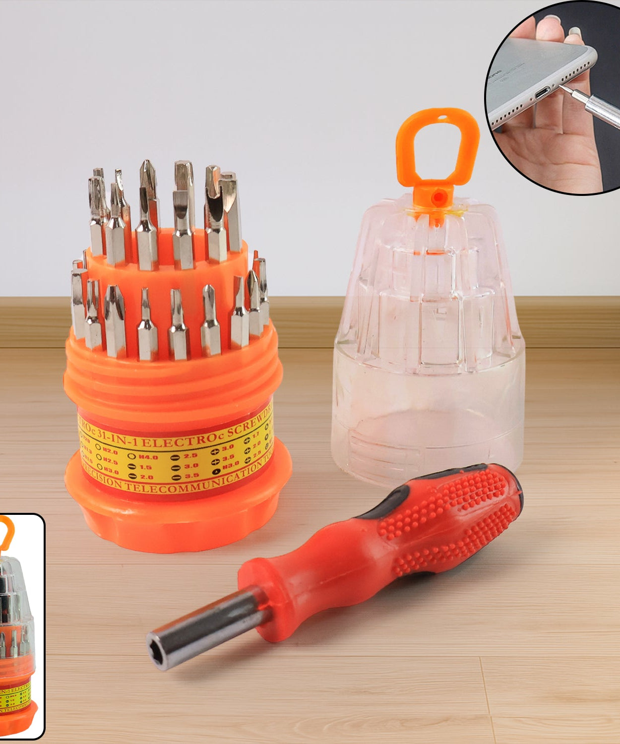 (SET OF 4PC) SCREWDRIVER SET, STEEL 31 IN 1 WITH 30 SCREWDRIVER BITS, PROFESSIONAL MAGNETIC DRIVER SET, B Grade
