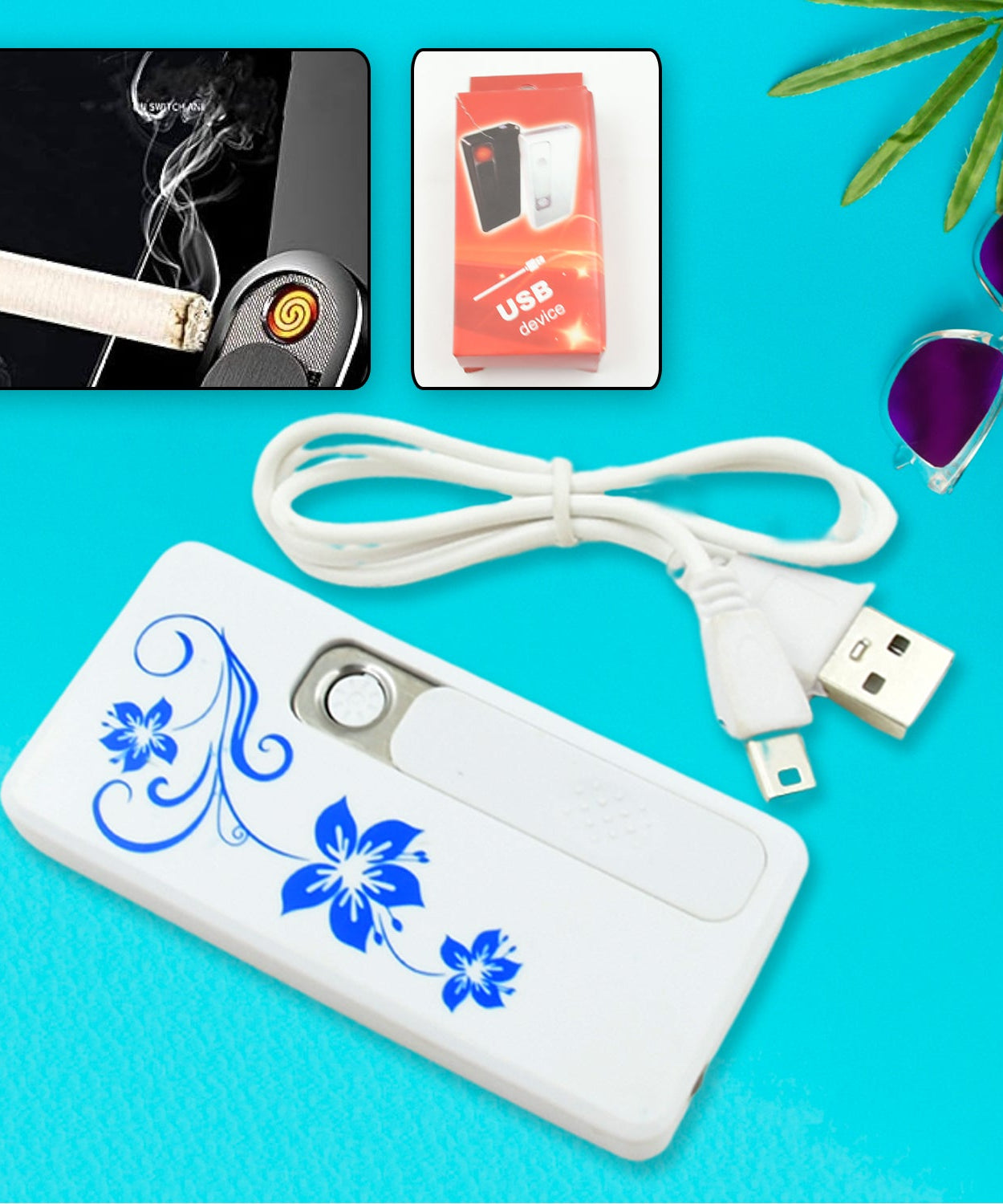 Stylish Electric USB Lighter for Men & Women, Regular Cigarettes Portable USB Rechargeable Flameless, Coil Slim Cigarette Lighter with Charging Cable, Windproof E lighter, Lighter for Smoking (1 Pc )