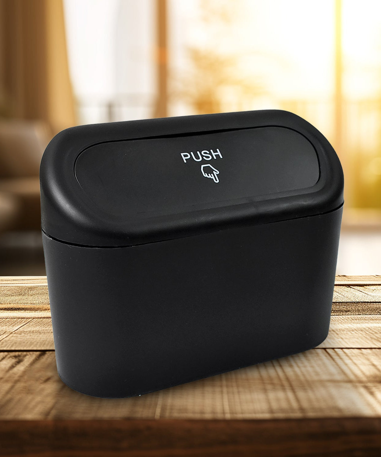 Mini Car Trash Can with Lid, Waterproof Car Trash Bin Storage Box (1 Pc)