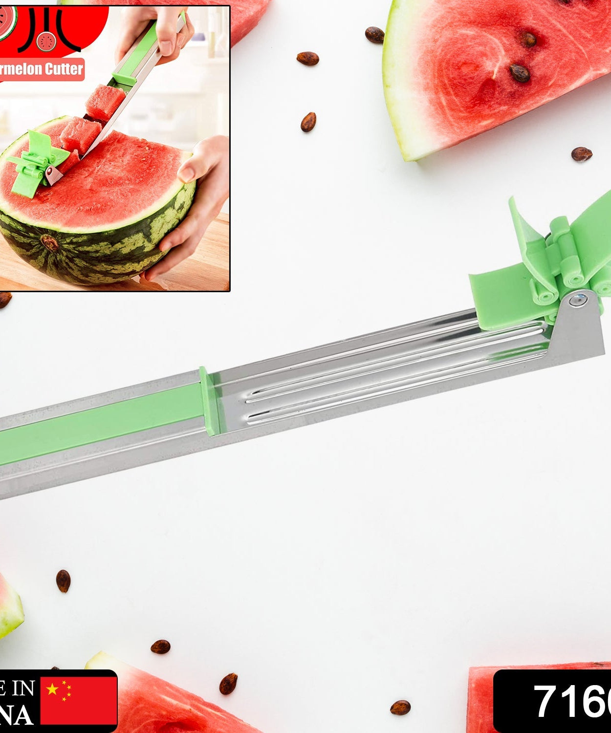 Stainless Steel Washable Watermelon Cutter – Windmill Slicer & Peeler