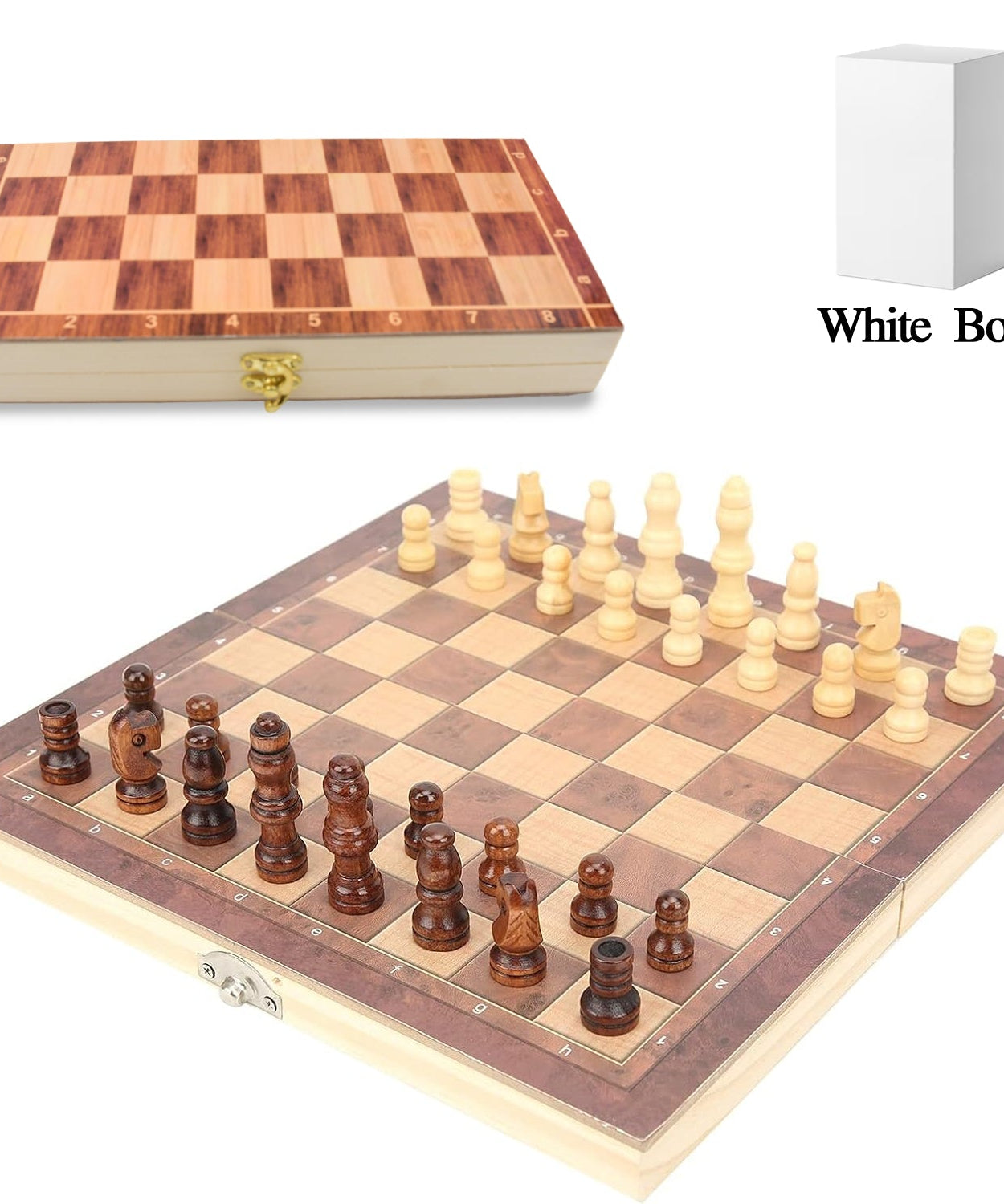 Foldable Wooden Chess Board Set (30 × 30 Cm / 1 Set)