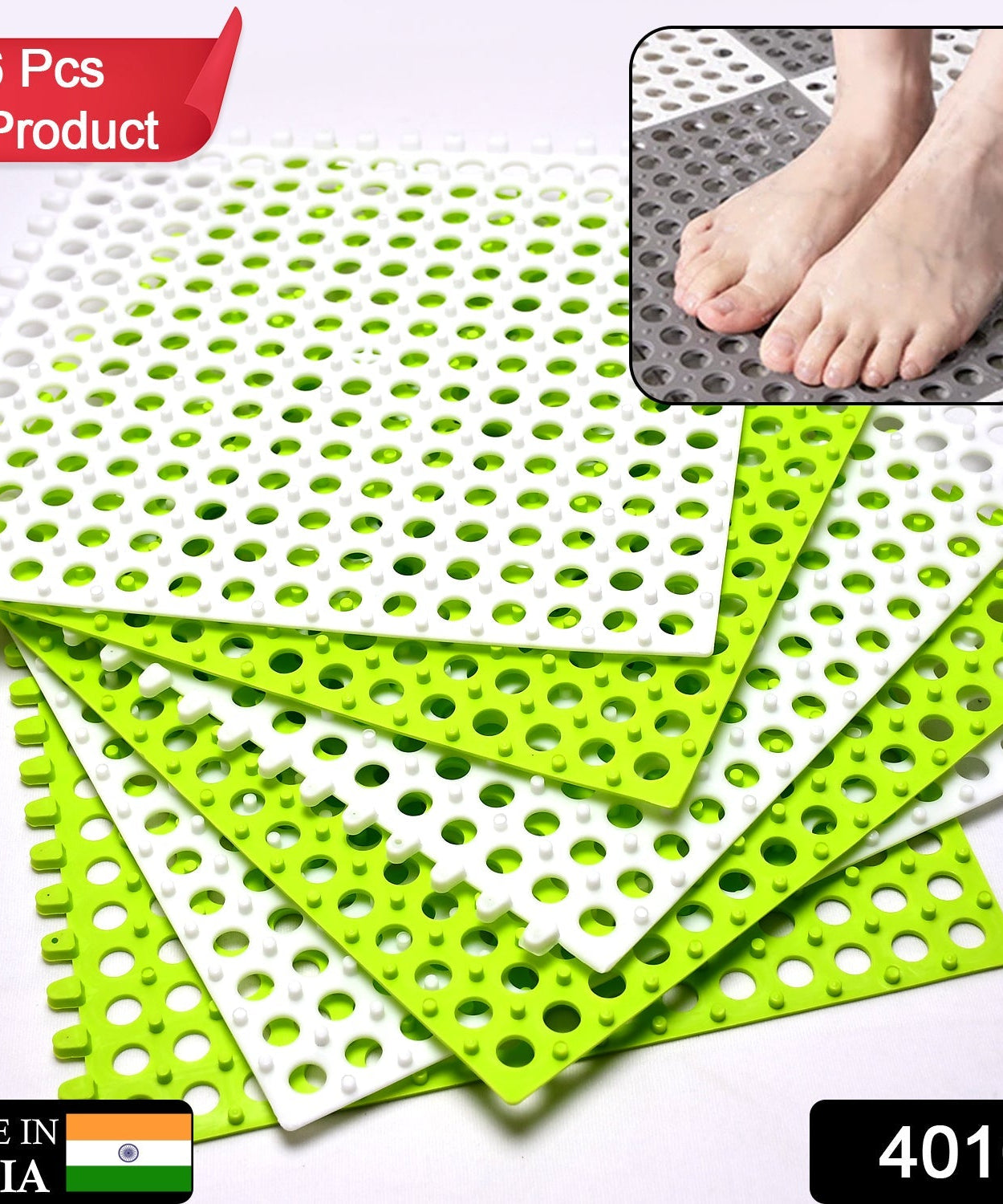 Non-slip mat for bath and toilet use.