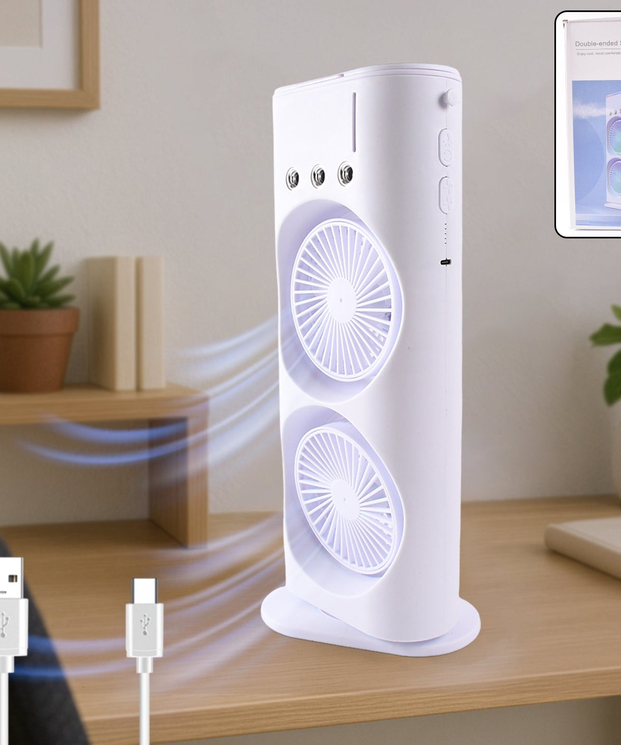 Portable Tower Mist Spray Cooling Fan, Air Cooling Fan (1 Pc)