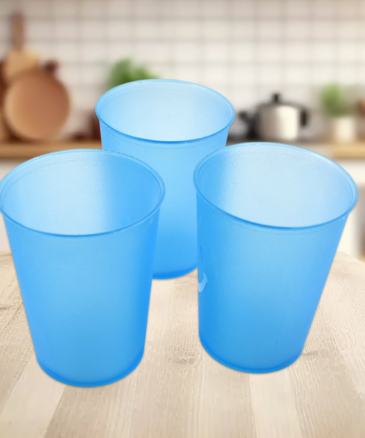 Reusable Plastic Drinking Tumblers - 4-Piece Transparent Water Cup Set for Kitchen & Dining