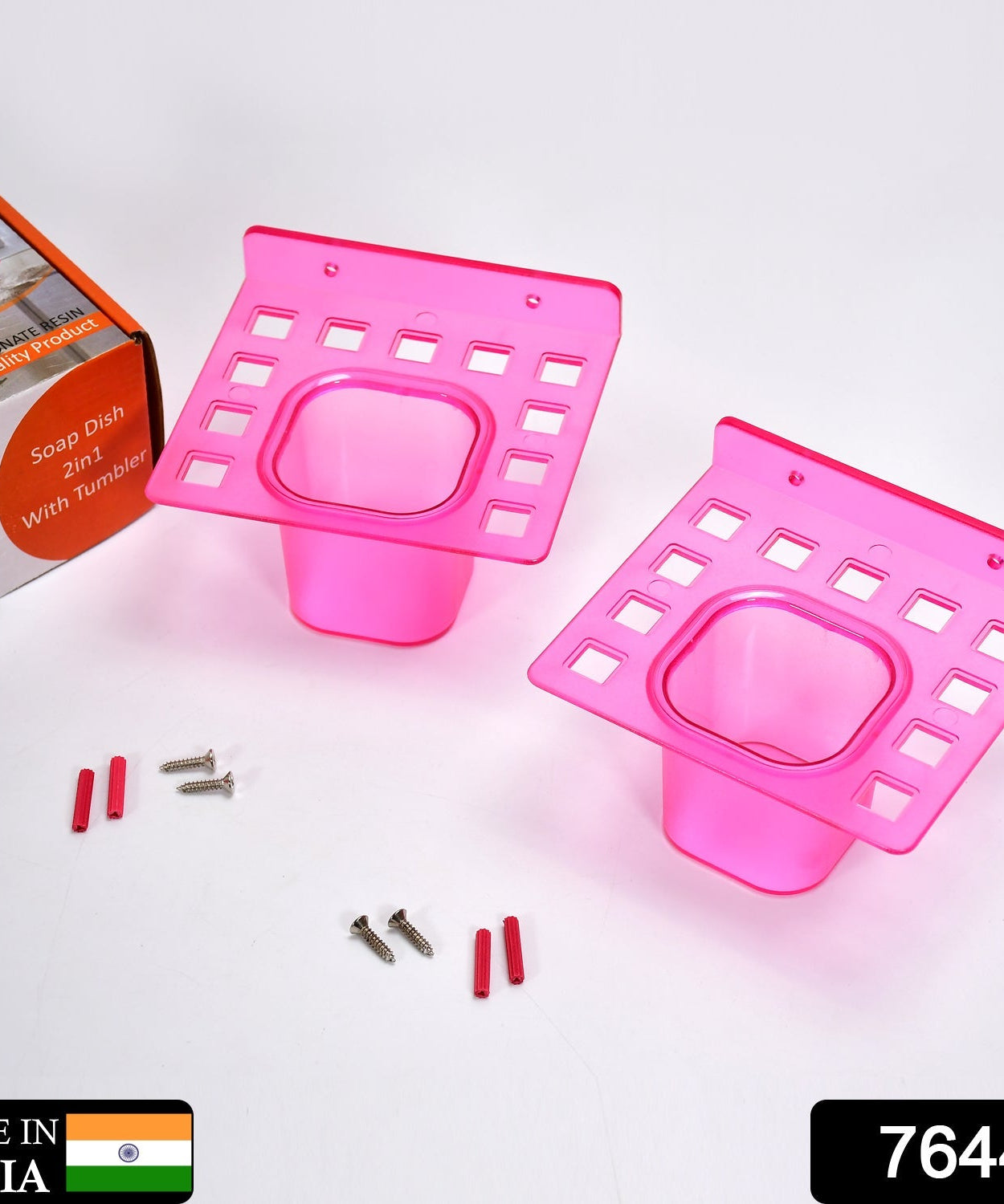 Toothbrush holder and tumbler set, close-up view