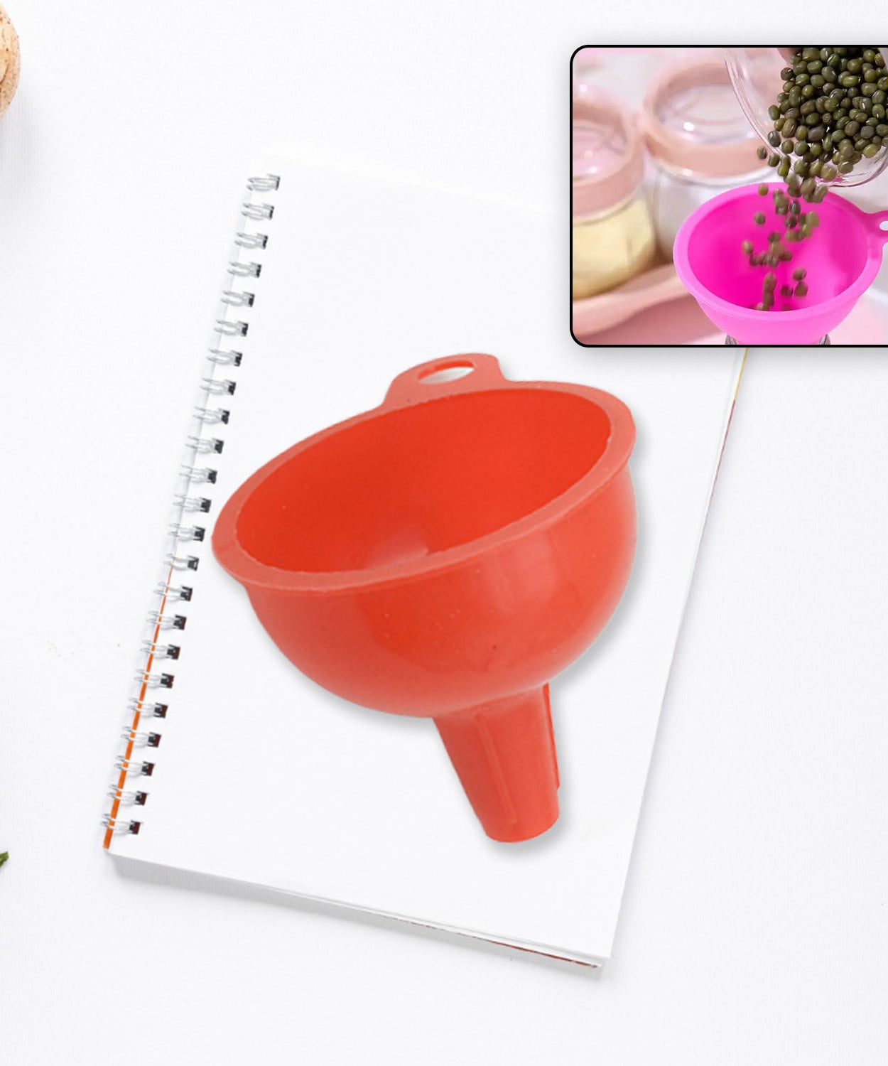 Silicone funnel for transferring liquids and grains safely