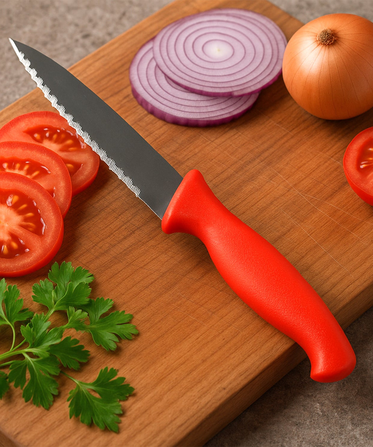 Stainless Steel Serrated Kitchen Knife (1 Pc)