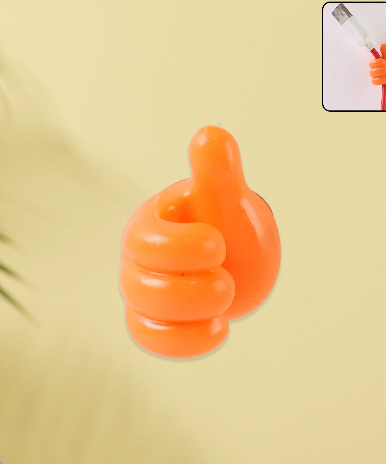 Orange Multifunctional Multi functional Hand Shape Wall Clip Hanger Keys Cable Holder
