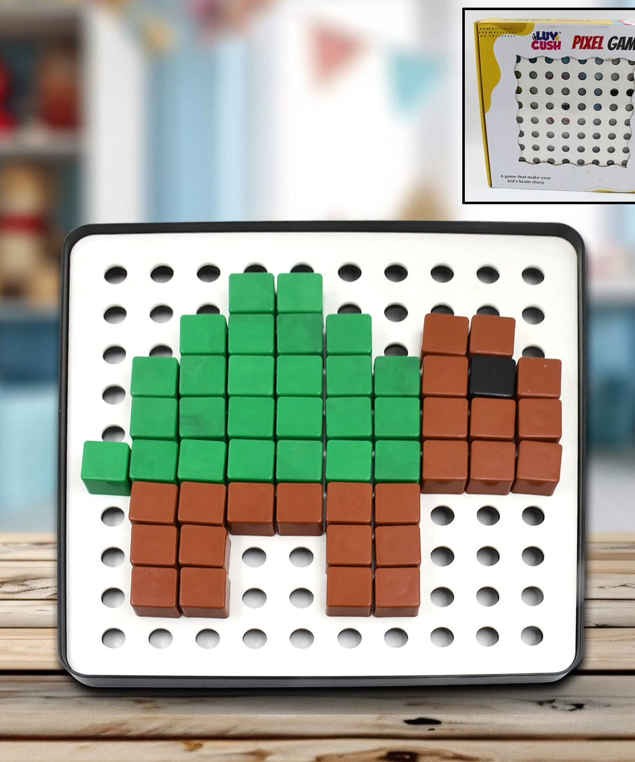 Pixel Cubes Toy for Children Early Education, Pixel Game Educational Board Games Board, Birthday Gift for Kids, Learning Math Toy, Brain Games, Math Puzzle (Approx 180 Cubes With Pixel Board & Book)