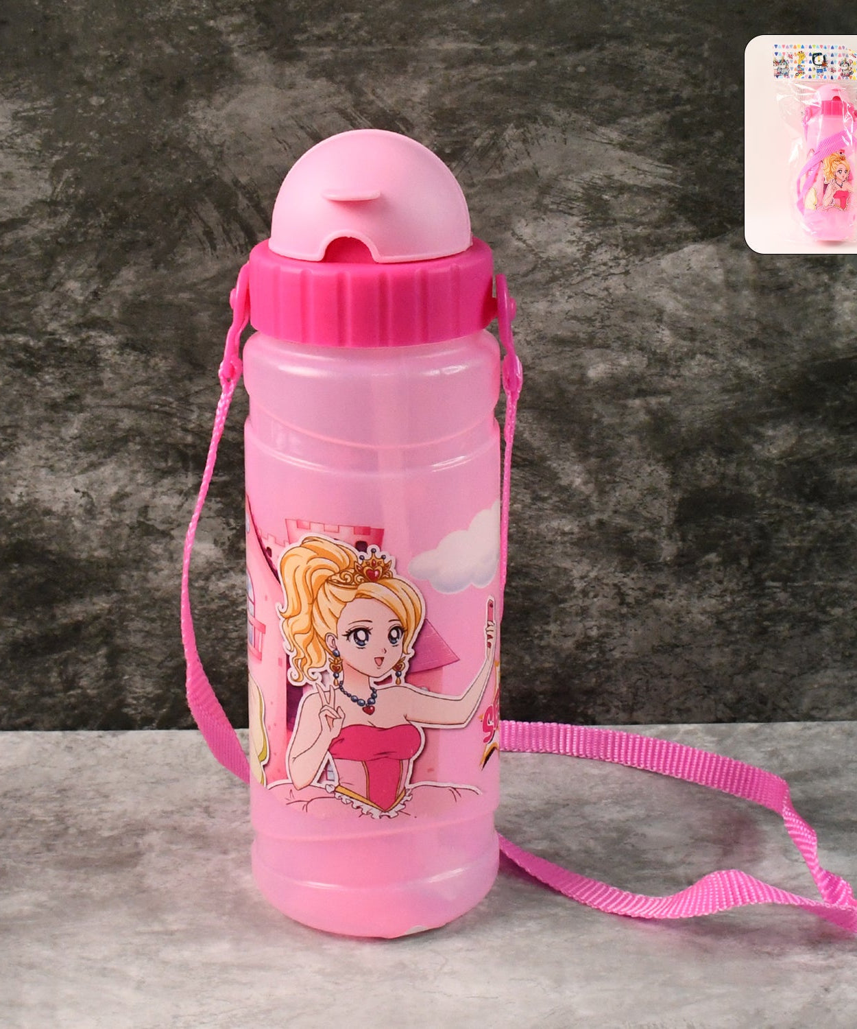 Cartoon Bear Print Plastic Water Bottle