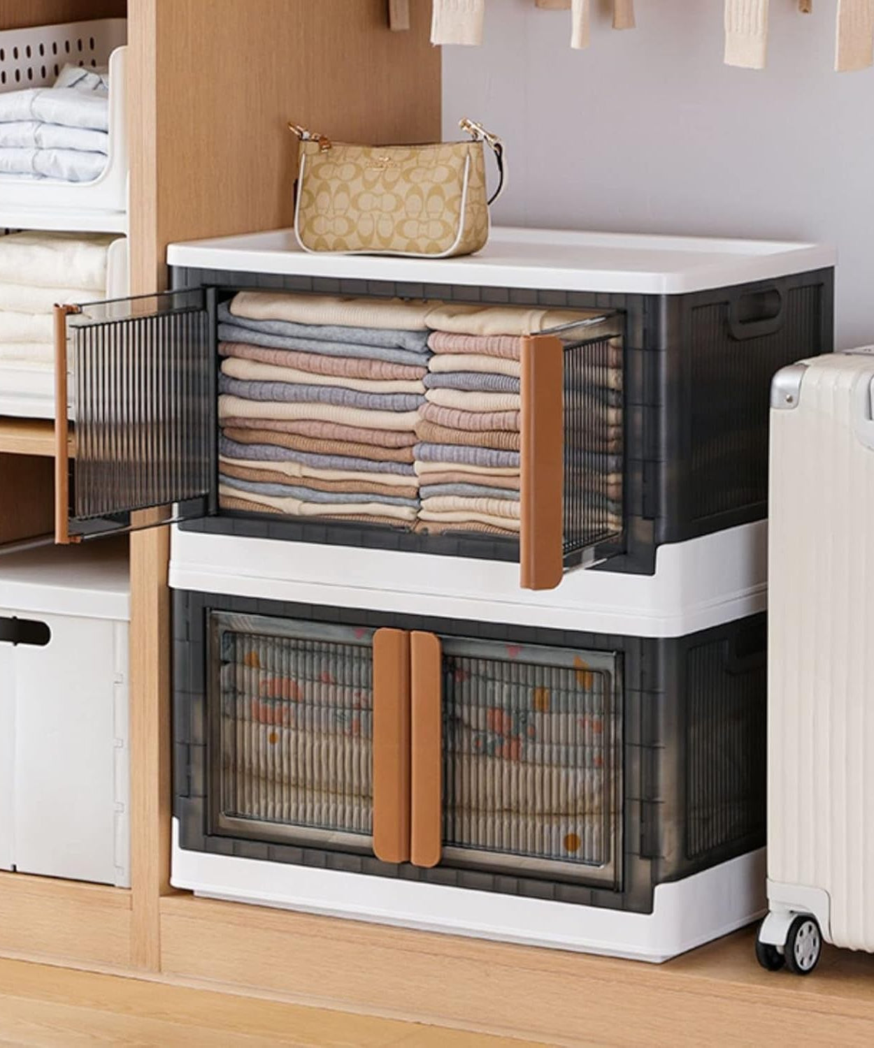 Plastic Folding Wardrobe Storage Organizer (1 Layer / 1 Pc)