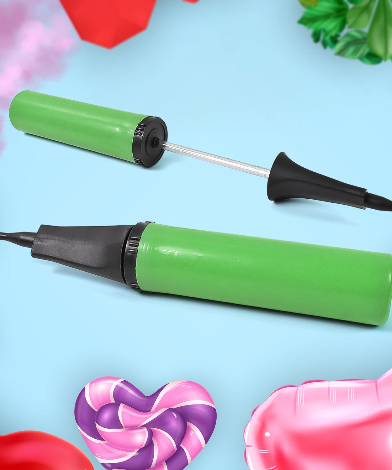 Pump for Balloons, Hand Pump, Air Pump Balloon, Robust Durable Plastic, for Party, Birthday, Wedding, Inflatable Toys