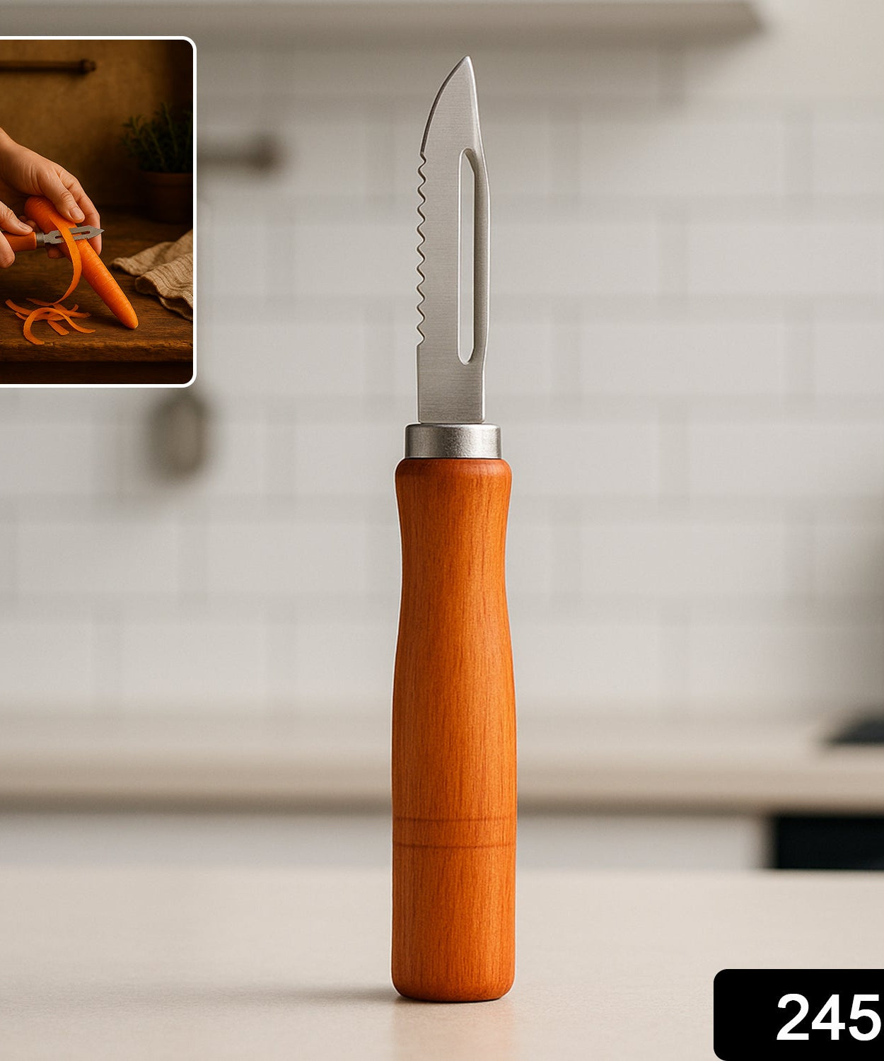 Wooden Handle and Stainless Steel Vegetable Peeler