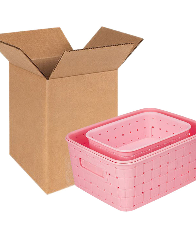 Set of 3 multipurpose storage baskets for organizing shelves and spaces.