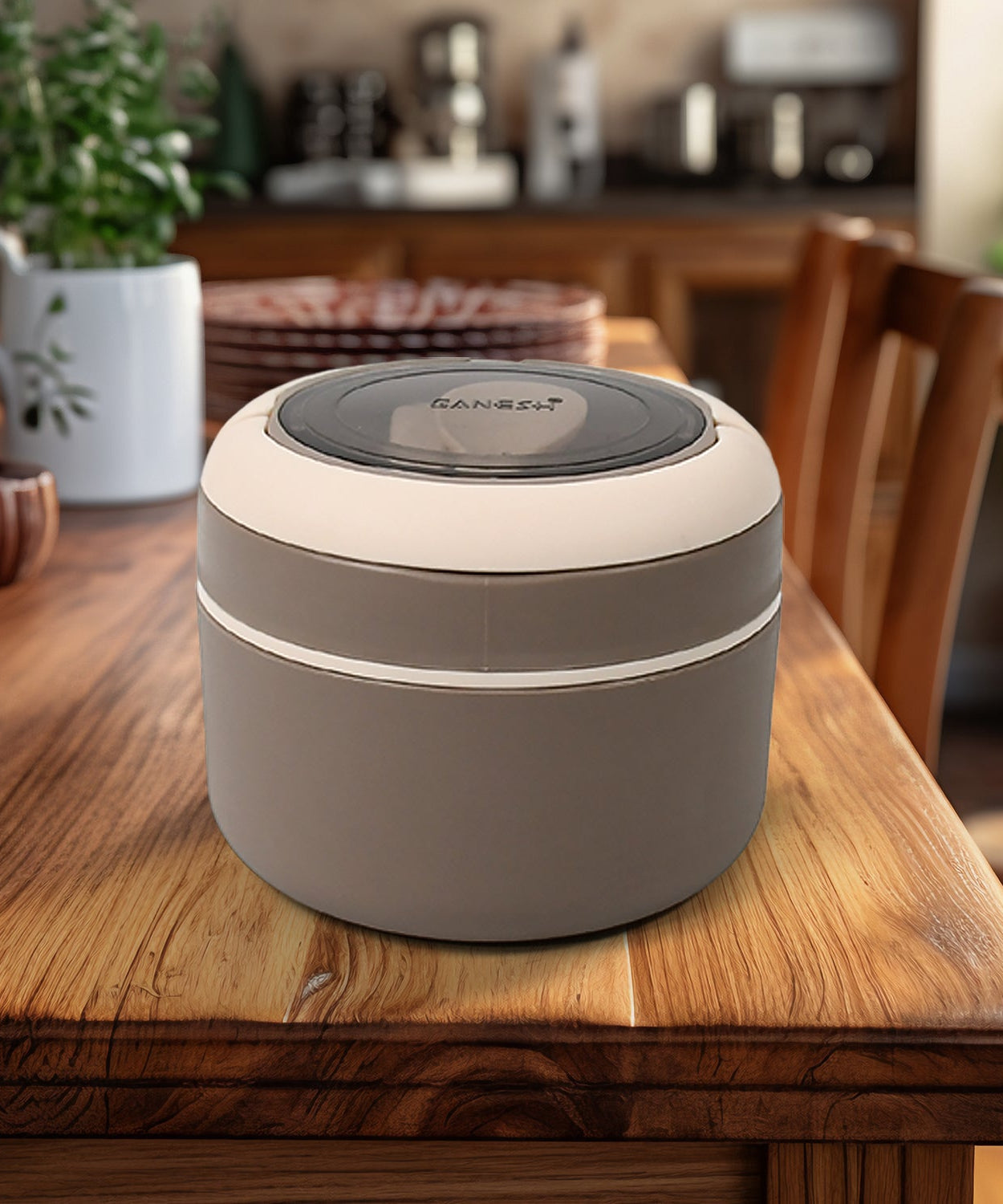 Ganesh Cresta Food Insulated Airtight Leak-Proof Lunch Box With Spoon for Office, School, Picnic (1Pc)