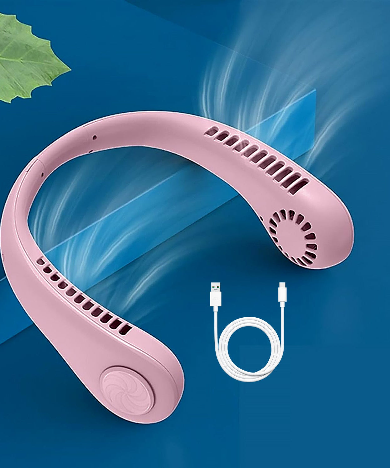 Portable Neck Fan: Holiday Hands Free Bladeless Neck Fan, 360° Cooling Hanging Fan, USB Rechargeable Personal Neck Fan, Wearable Neck Fan Suitable for Traveling