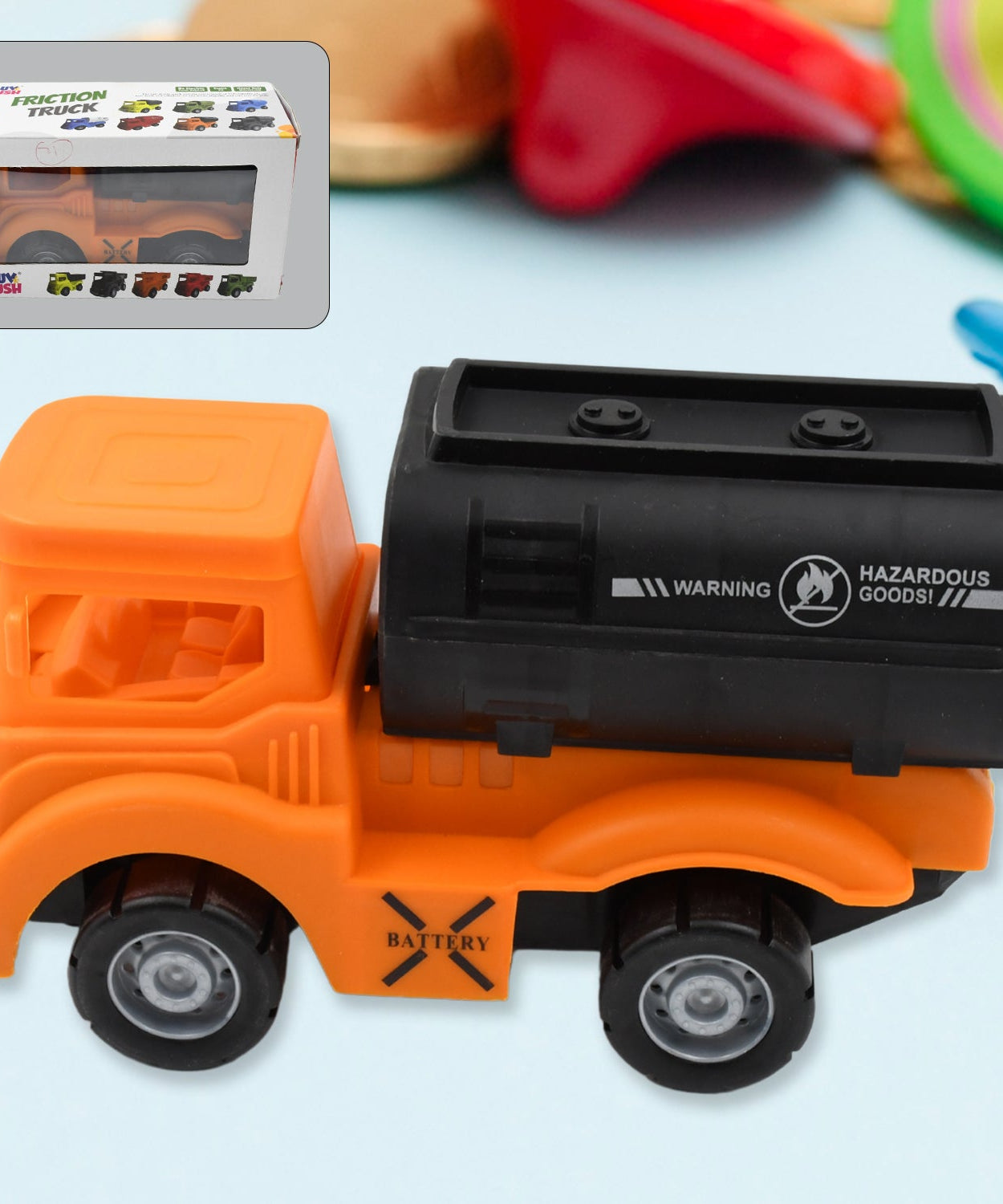 Tanker Truck Toys for Kids, friction power Vehicles Toy Truck, Plastic Truck, Friction Power Toy Trucks For Boys Girls, & Kids (1 Pc / Mix Color)