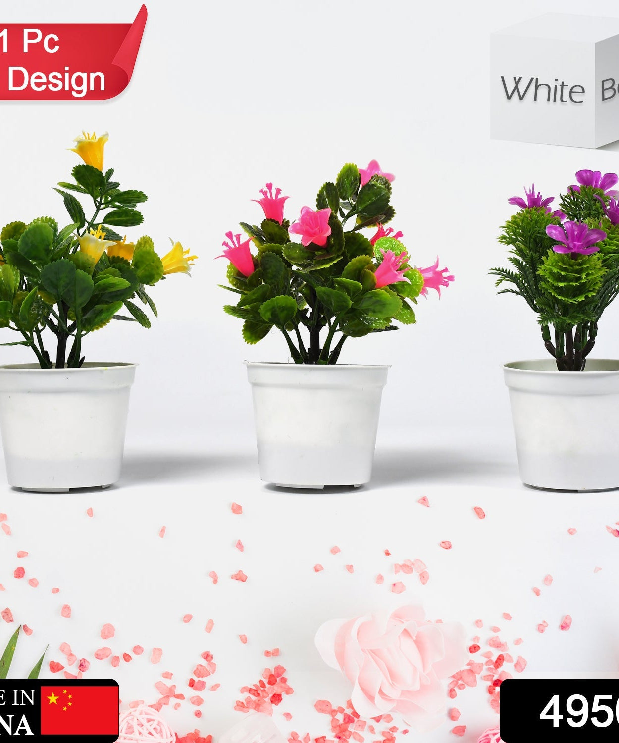 Plastic flower pot for home decoration.