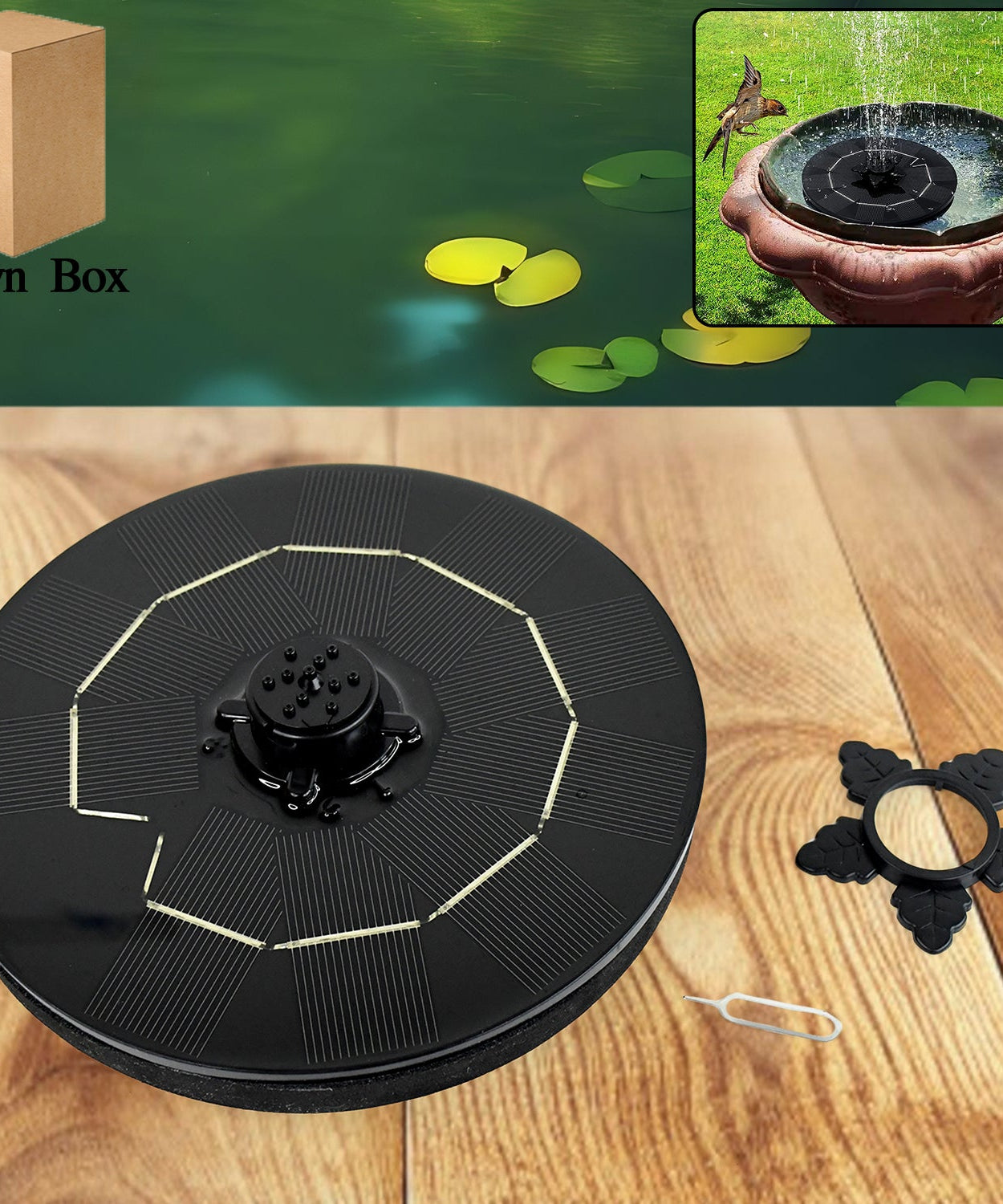 Lily Glow Solar Fountain Disc